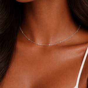 Colar Veneziana Prata Aço Inoxidável