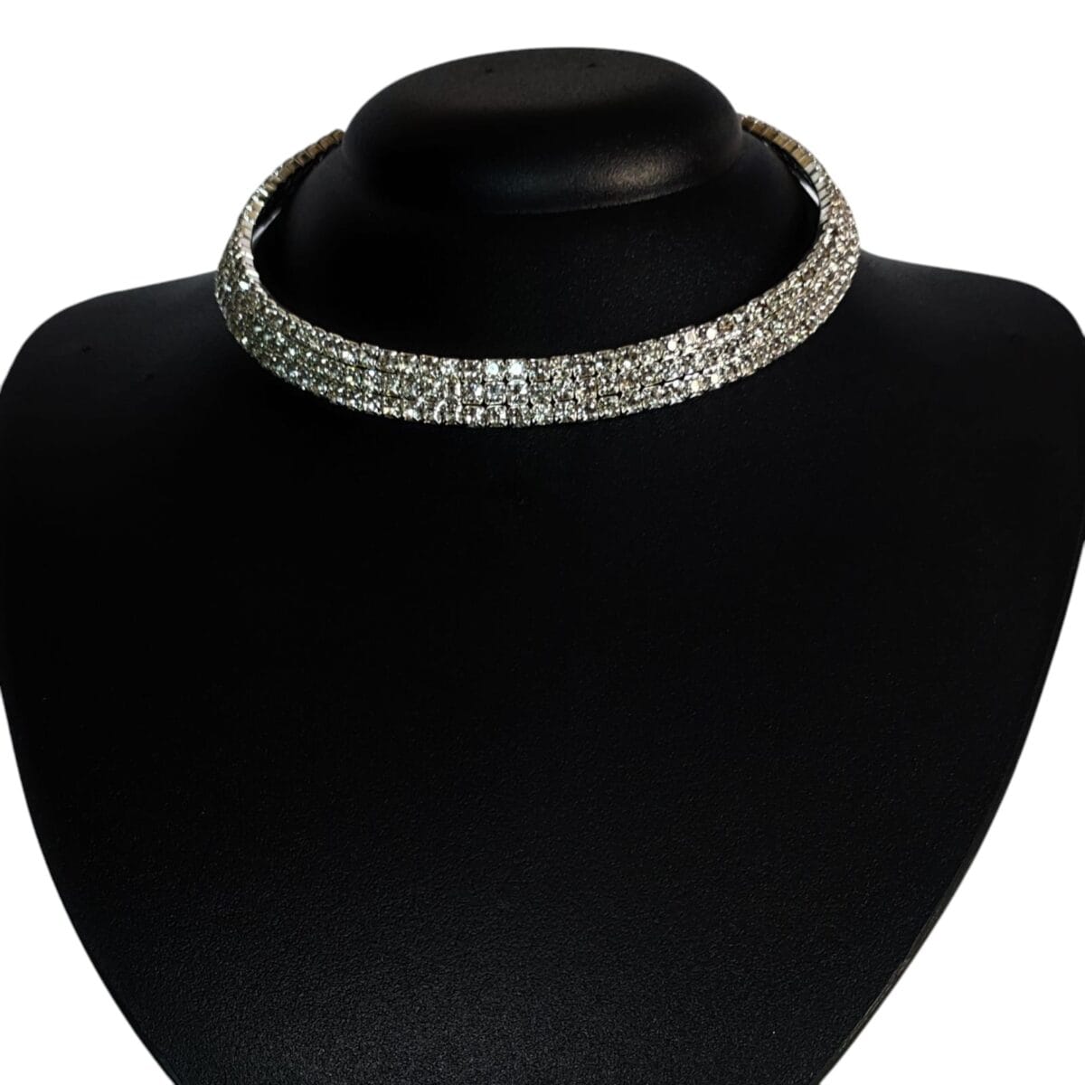 Colar Choker Strass Camada Tripla Biju