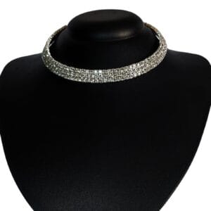 Colar Choker Strass Camada Tripla Biju