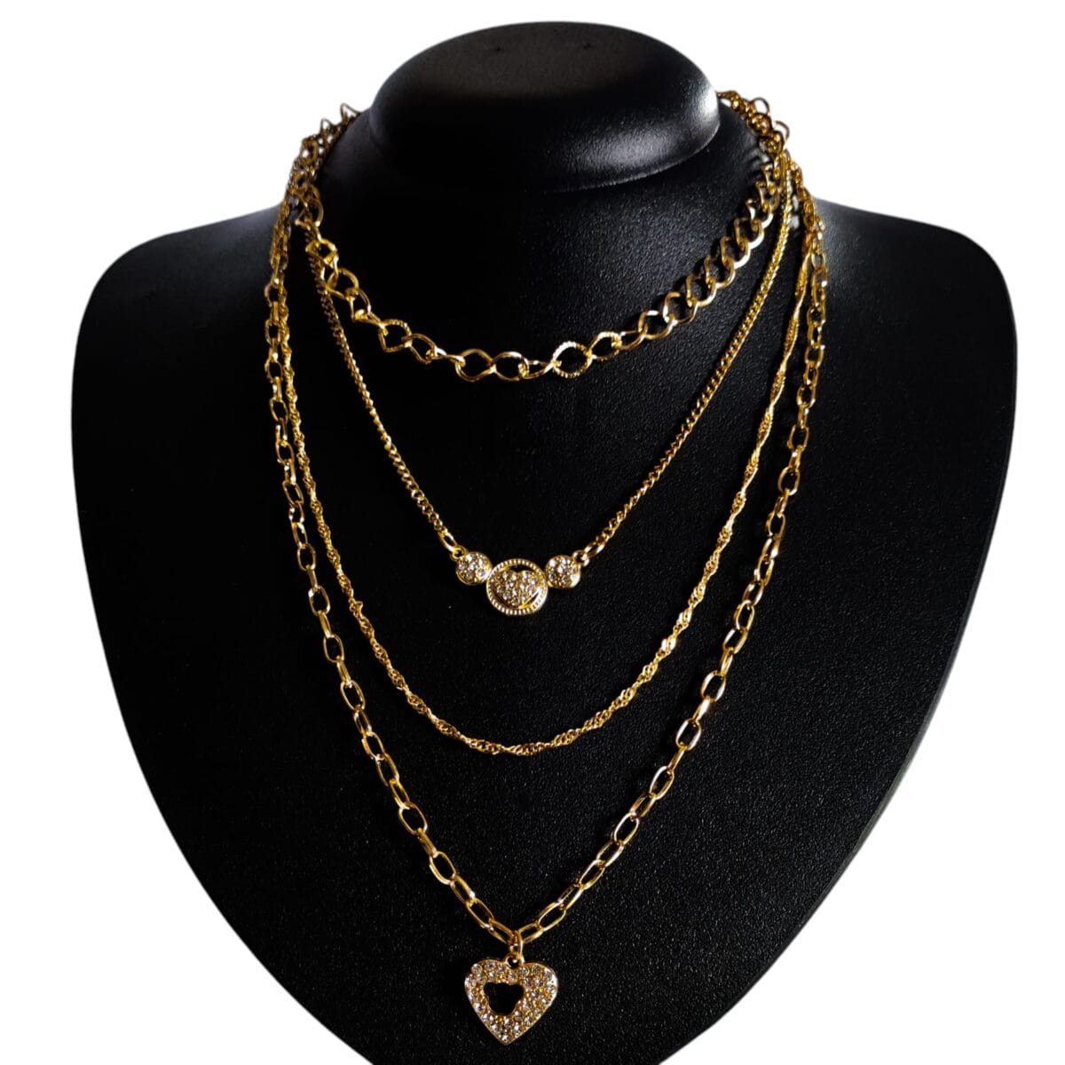 Colar Quatro Camadas Dourado Biju