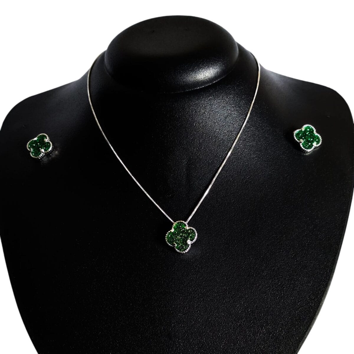 Conjunto Trevo Verde Folheado