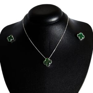 Conjunto Trevo Verde Folheado