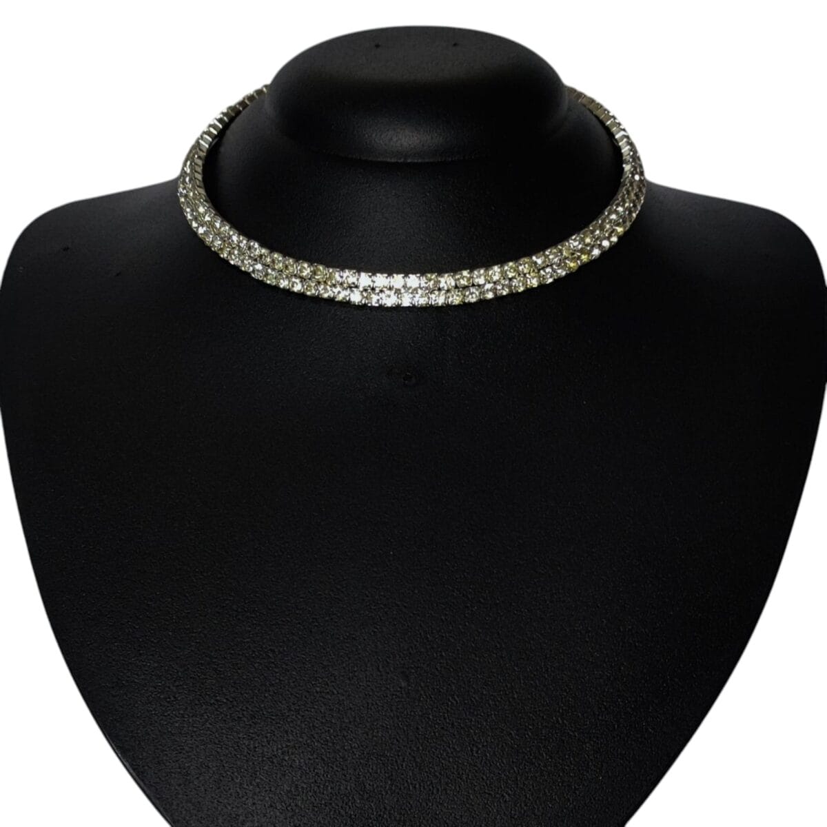 Colar Choker Strass Camada Dupla Biju