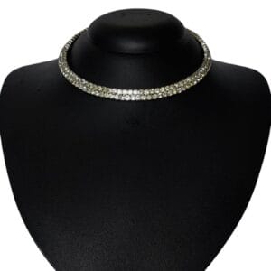 Colar Choker Strass Camada Dupla Biju