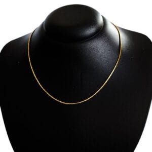 Colar Veneziana Alongada 45 Cm Dourado Aço Inox