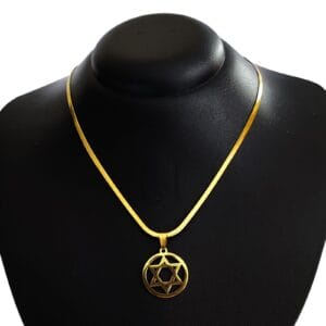 Corrente Estrela de Davi Dourado Aço Inox