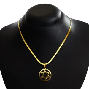 Corrente Estrela de Davi Dourado Aço Inox