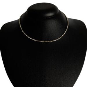 Colar Strass Uma Camada Prata Biju