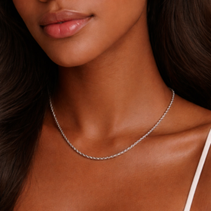  Corrente Cordão Baiano 2.4mm / 60cm Prata Aço Inoxidável