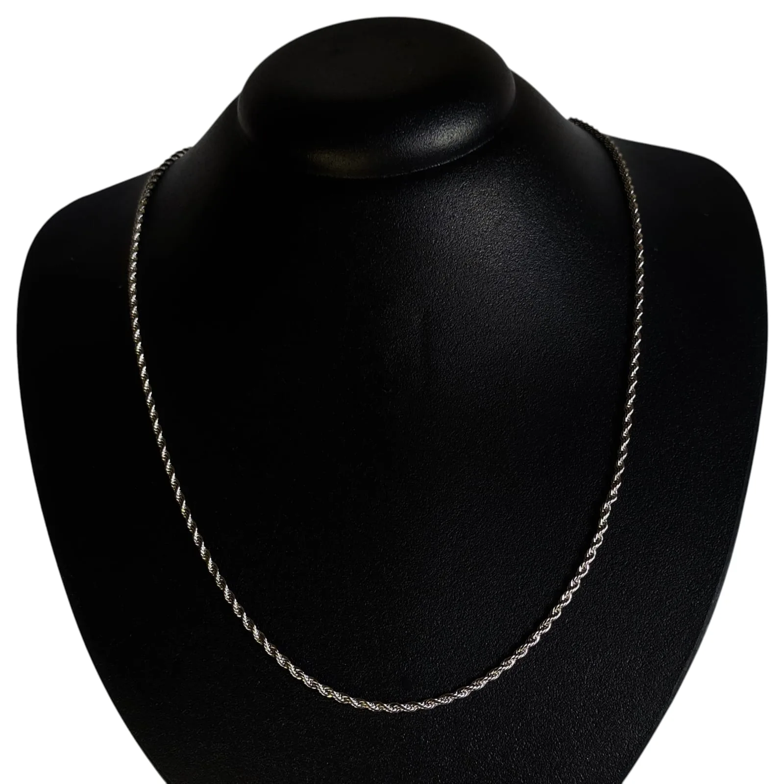  Corrente Cordão Baiano 2.4mm / 60cm Prata Aço Inoxidável