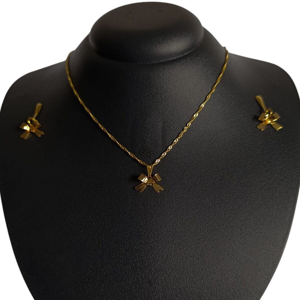 Conjunto Laço Dourado Folheado