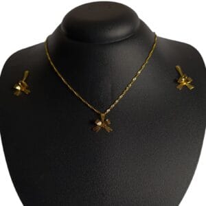 Conjunto Laço Dourado Folheado