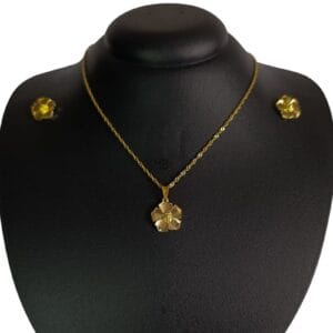 Conjunto Flor Dourado Folheado