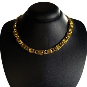 Colar em S Dourado Folheado