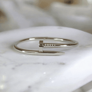 Bracelete Aço Cirurgico Prego Prata