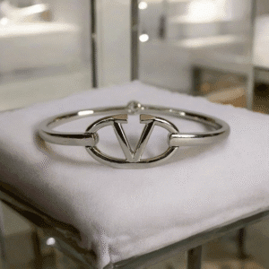 Bracelete Aço Cirúrgico Valentino Prata