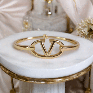 Bracelete Aço Cirúrgico Valentino Dourado