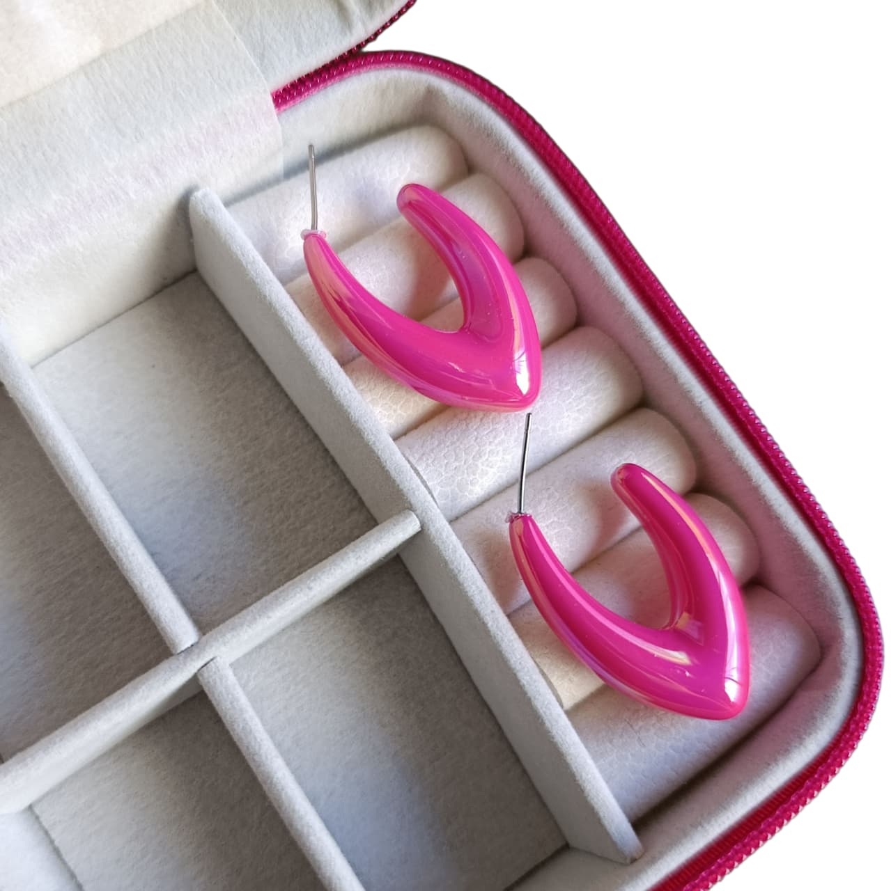 Brinco Argola Over Pink Folheado