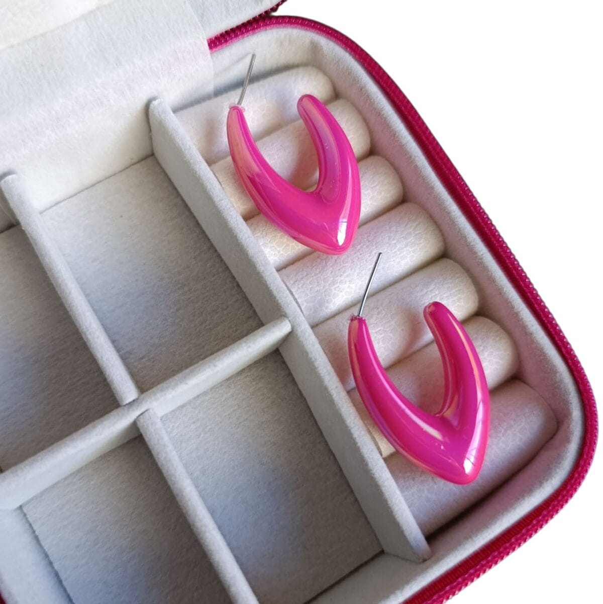 Brinco Argola Over Pink Folheado - Imagem 2