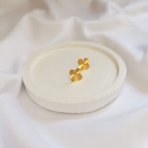 Brinco Trevo Dourado P Folheado