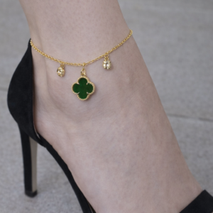 Tornozeleira Trevo Verde Ponto De Luz