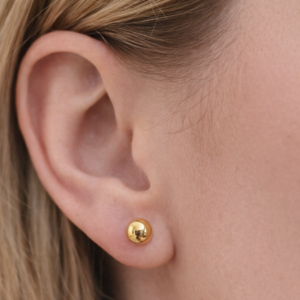 Brinco Bolinha Dourado Folheado