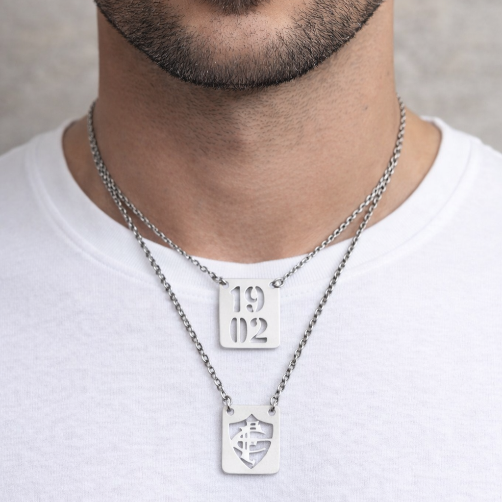 Escapulário Fluminense Prata Aço Inoxidável