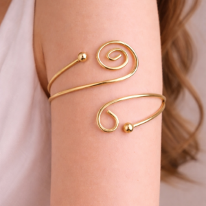 Bracelete De Braço Superior Espiral Dourado Biju